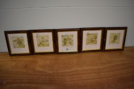 After Sue Willis (contemporary) a group of five limited edition 'Sporting Bears' prints, of small
