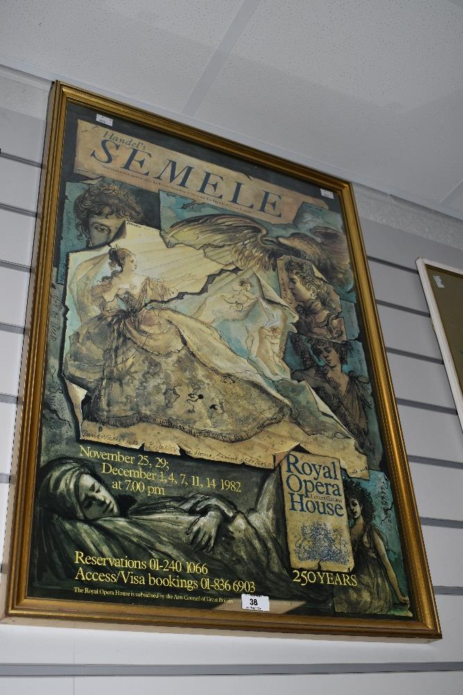 A Royal Opera House, Covent Garden (250 Years) poster for Handle's Semele c1982 framed and glazed