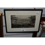 A 20th Century monochrome print after the 19th Century original Quernmore Hall and Park, framed