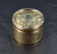 A late 19th/early 20th century French .925 grade gilt white metal sealing wax burner, of cylindrical