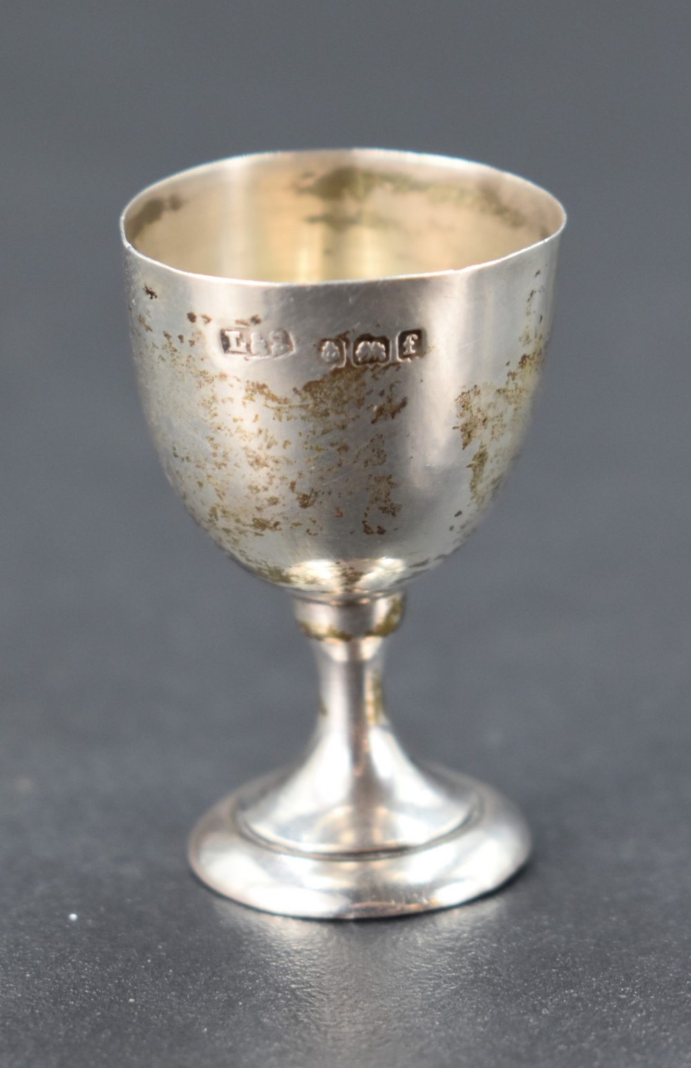 An Edwardian miniature silver goblet or chalice, of plain traditional form with marks for Birmingham
