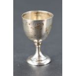 An Edwardian miniature silver goblet or chalice, of plain traditional form with marks for Birmingham