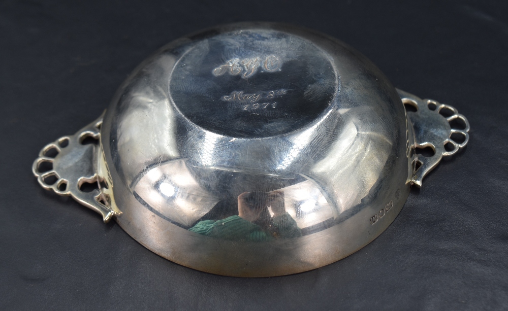 A George VI silver quaich, of traditional design with stylised scroll and pierced shell design - Image 4 of 5