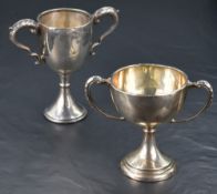 Two George V silver trophies, the first engraved with Westmorland C.B.S The Mrs S.S Nash Cup Zebra