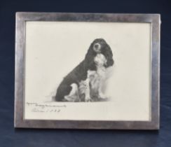 A 1930's George VI Silver photograph frame, of plain rectangular form with engraved initials M.C.