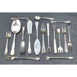 A group of miscellaneous silver flatware, to include spoons, condiment spoons, butter knives, pickle