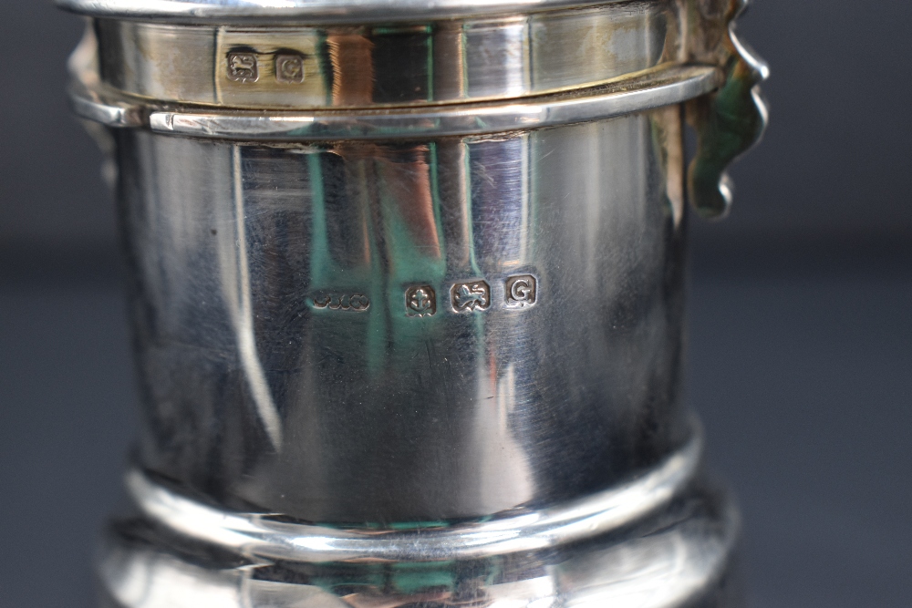 A George V silver sugar sifter, of traditional design with pierced finial topped twist-off cover - Image 2 of 2