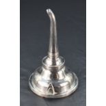 A George III silver wine funnel, of typical form in two parts with reed moulded rims and