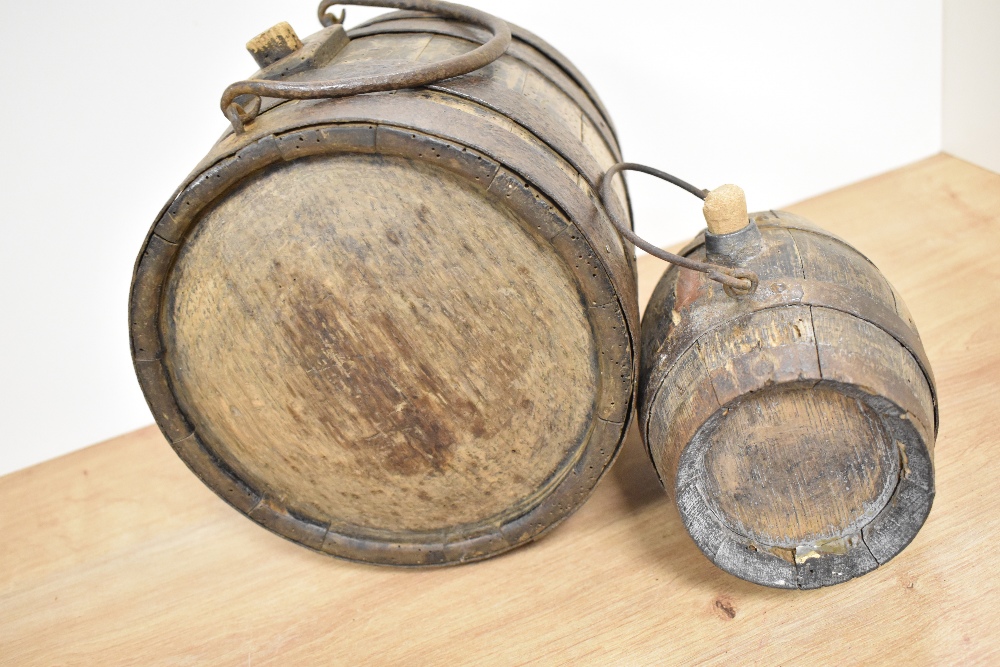 Two Victorian coopered spirit barrels, the largest measures 18cm long - Image 3 of 3