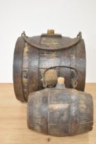 Two Victorian coopered spirit barrels, the largest measures 18cm long