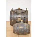 Two Victorian coopered spirit barrels, the largest measures 18cm long