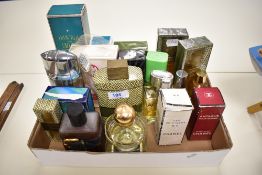 A selection of perfumes, including Channel No 5, Tweed and Channel Antaeus aftershave.