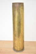 An early 20th Century brass Trench Art shell case vase, measuring 50cm tall