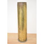 An early 20th Century brass Trench Art shell case vase, measuring 50cm tall