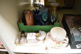 A mixed lot of ceramics, including blue jug with relief Robert Burns design, an oversized cup and