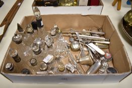 A collection of plated wear, including vesta cases, trinket boxes, one having micro mosaic lid,