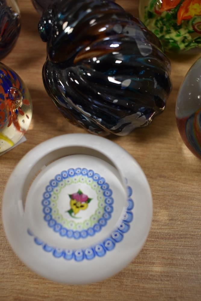 A selection of paperweights, including Caithness miniature pansy. - Image 2 of 3