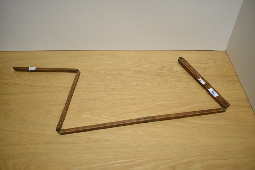 A vintage box wood folding yard stick. - Image 2 of 2