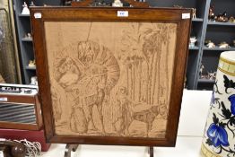 A vintage fire screen