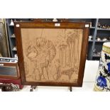 A vintage fire screen