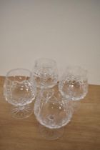 Four Waterford lead crystal brandy balloons