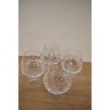 Four Waterford lead crystal brandy balloons