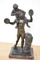 In the manner of Fonderia Chiurazzi (Italian School), a spelter study of a dancing satyr with