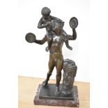 In the manner of Fonderia Chiurazzi (Italian School), a spelter study of a dancing satyr with