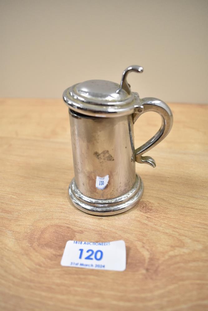A vintage Dunhill desk top lighter in the form of a tankard.