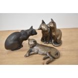 A group of three Frith Sculptures bronze effect cat studies, after Paul Jenkins (20th Century),