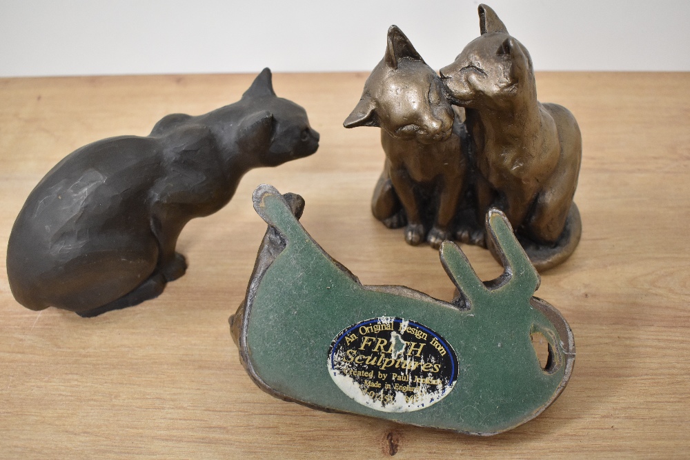 A group of three Frith Sculptures bronze effect cat studies, after Paul Jenkins (20th Century), - Image 2 of 2