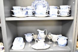 A quantity of Spode blue and white Italian tableware, to include teacups and saucers, coffee cans,
