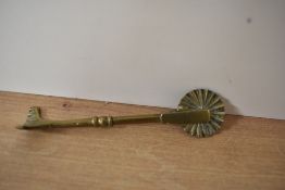 A Victorian brass pastry crimping tool, measuring 10cm long
