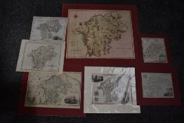 Maps. A small selection of mounted Westmorland maps. See images.