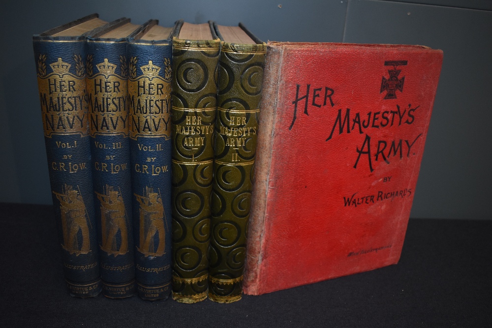 A collection of Military Volumes, Her Majesty Navy by Charles Rathbone Low in three volumes, I,