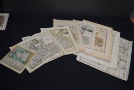 Maps. A selection of nine loose maps concerning Lancashire, 18th and 19th century examples. See