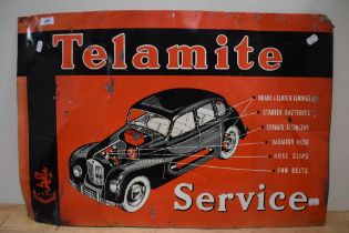 A Telamite pictorial tin advertising sign