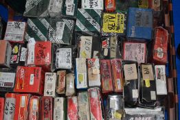 Five large trays of auto jumble, new old stock from brake pads and shoes, air & pollen filters,
