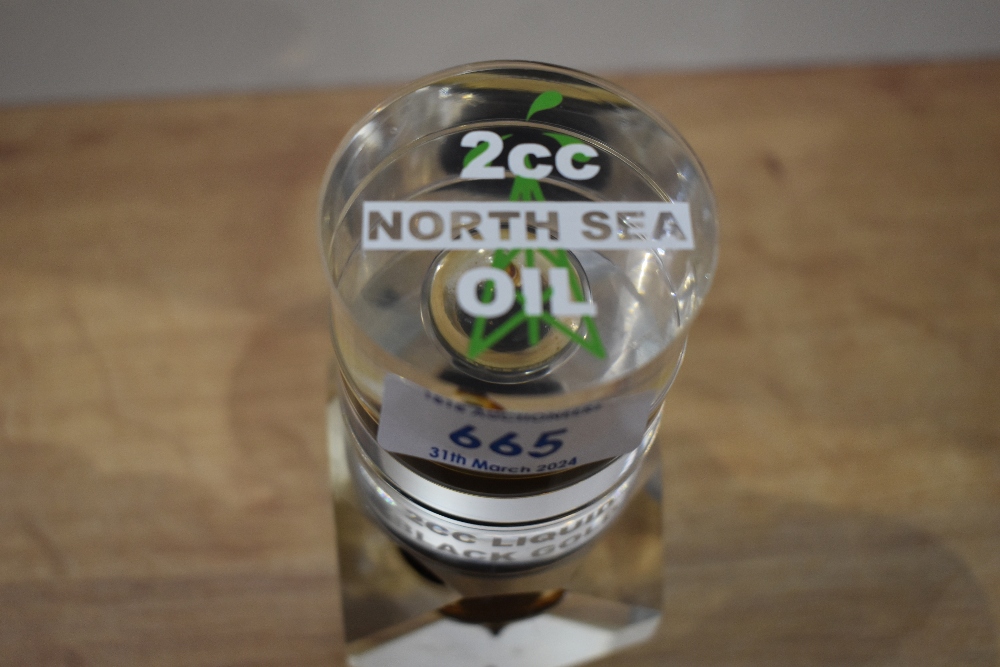 Two encased North Sea oil Samples - Image 2 of 3