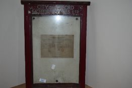 A City of Oxford Motor Services Ltd Timetable display board with glass front