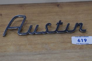 An Austin car badge