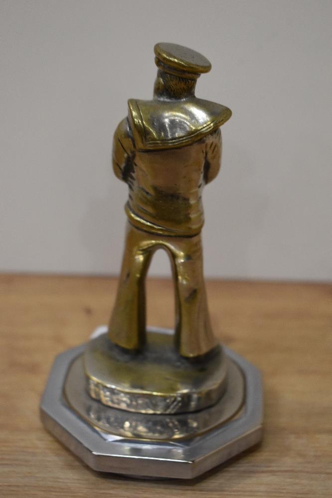 A vintage brass Sailor car mascot - Image 2 of 2