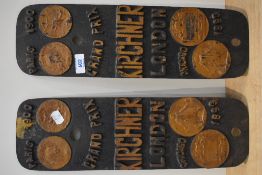 Two cast metal plaques to Paris 1900 Grand Prix, - Kirchner London - Chicago 1893
