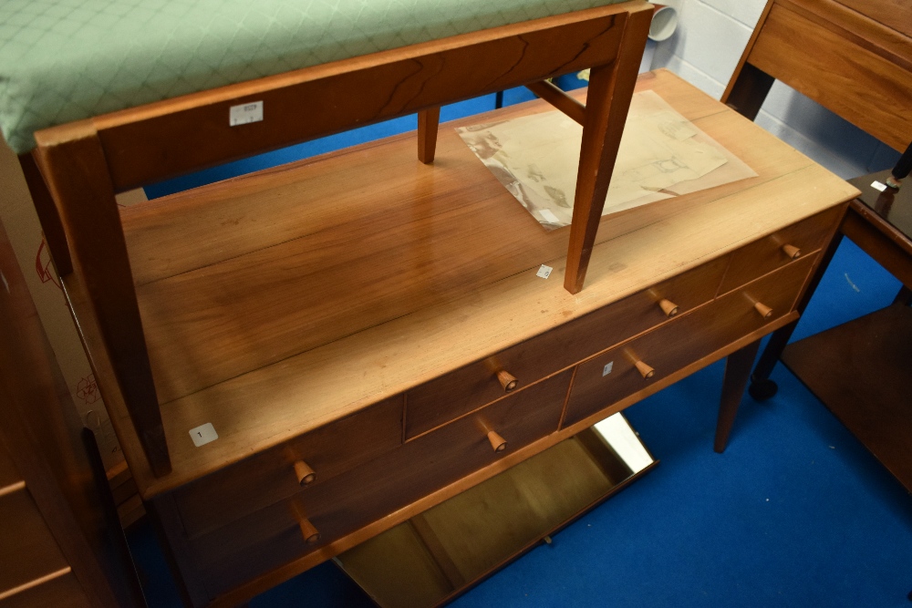 A vintage bedroom suite labelled AC (Alfred Cox) bleached walnut , comprising wardrobe, dressing - Image 5 of 7