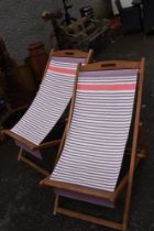 A pair of John Lewis deckchairs