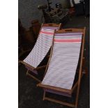 A pair of John Lewis deckchairs