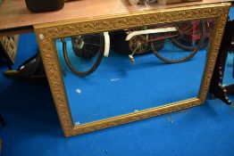 A modern/vintage style gilt frame wall mirror , approx. 105 x 75cm, with hanging for landscape