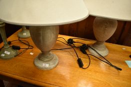 A pair of modern table lamps