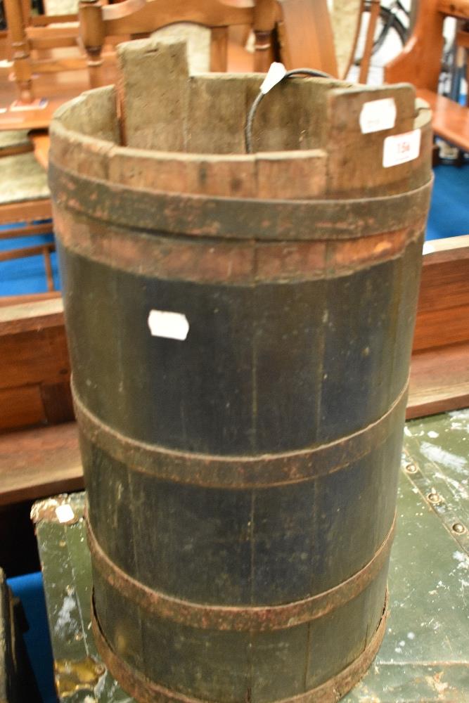 A vintage coopered pail, height approx. 53cm