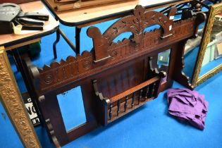 A Victorian mahogany mirror back, width approx 106cm